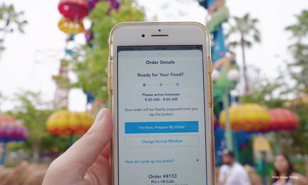 Cell phone showing a screen of mobile ordering