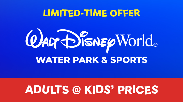 WALT DISNEY WORLD® Resort Water Park and Sports - <b><font color=red>Adults at Kids' Prices</font></b> - <b>Refundable Tickets</b>