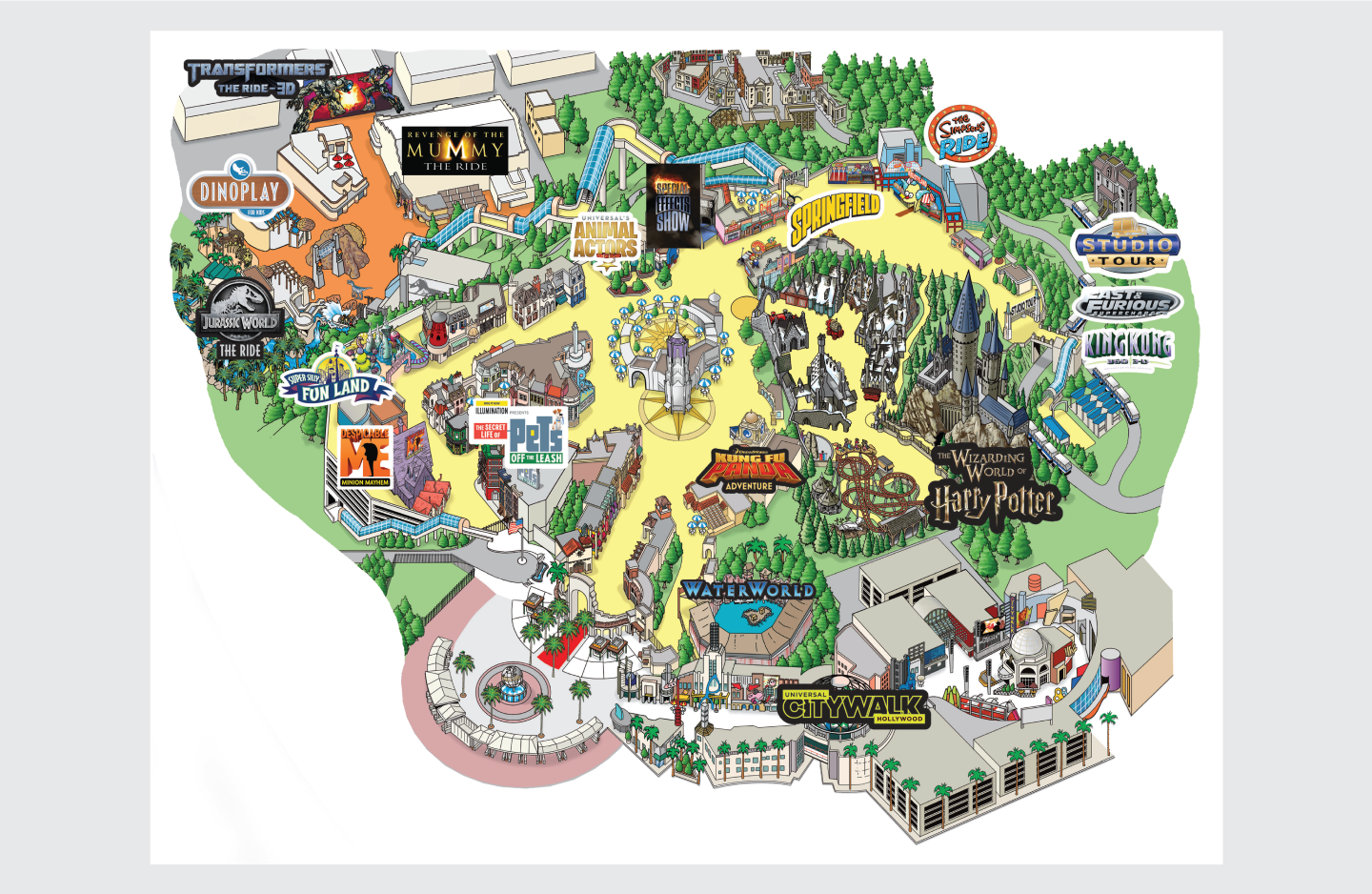 Explore Warner Bros. World Attractions And Park Map