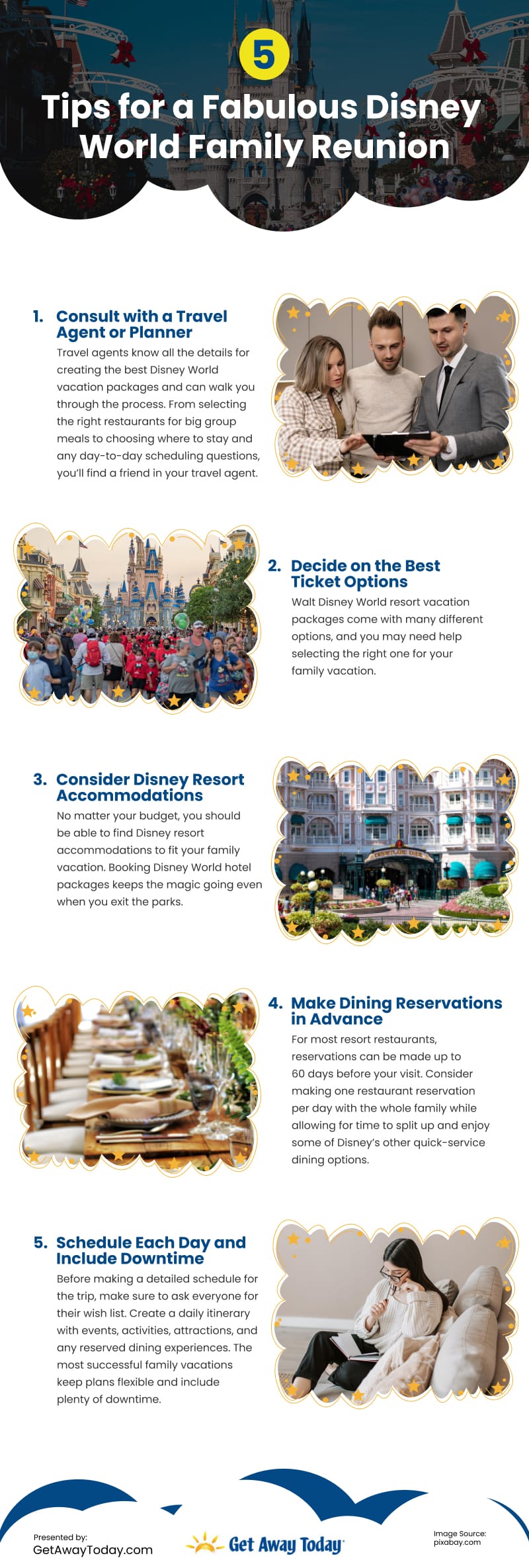 5 Tips for Planning a Successful Family Reunion at Disney World Infographic || Get Away Today