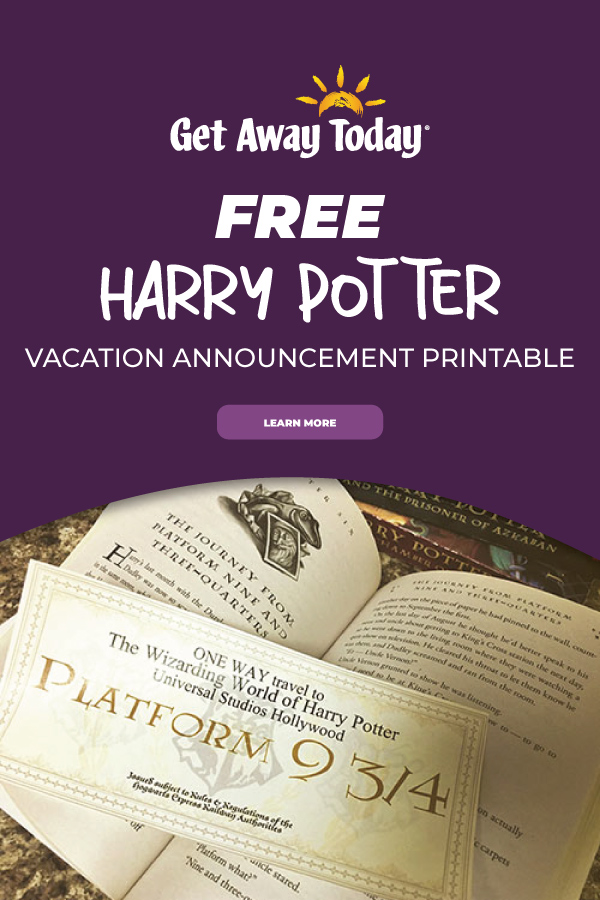 Free Harry Potter Vacation Announcement Printable || Get Away Today