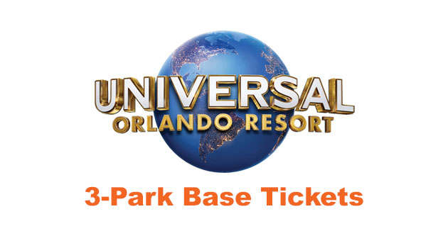 Universal Orlando 3-Park Base Tickets  - <b><font color=blue>Get 2 Days FREE</font></b>