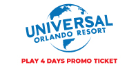 Universal Orlando Play 4 Days Promo Tickets