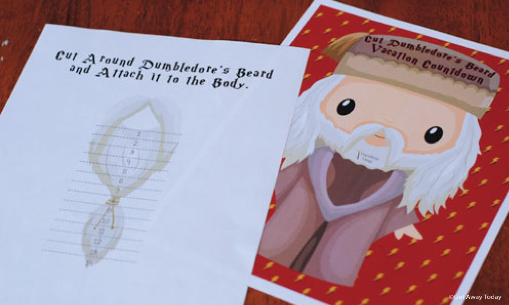 Printed out dumbledore and beard for countdown craft