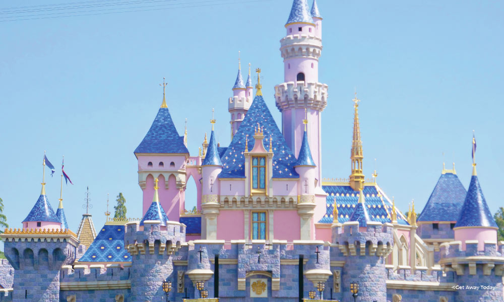 Pink and Blue Disneyland Castle