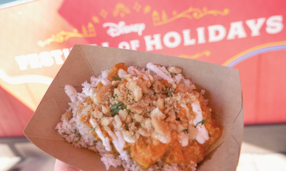 Mac and Cheese dish from Holiday Duets Kiost at Disneyland Festival of Holidays