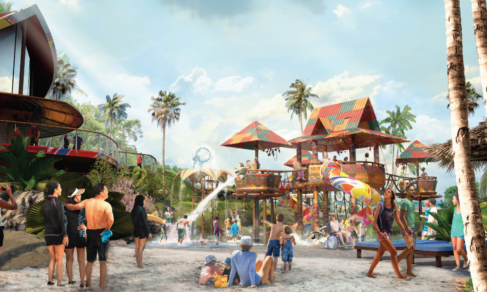 Children water play area at lookout cay at lighthouse point