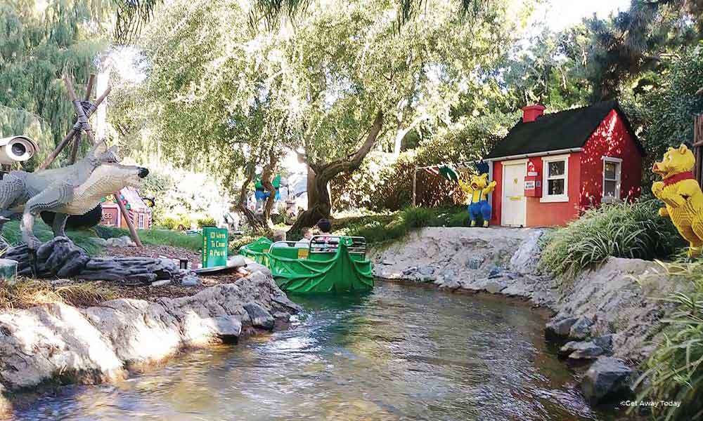 Fairy Tale Brook at LEGOLAND a stream surrounded by mini LEGO houses and animals