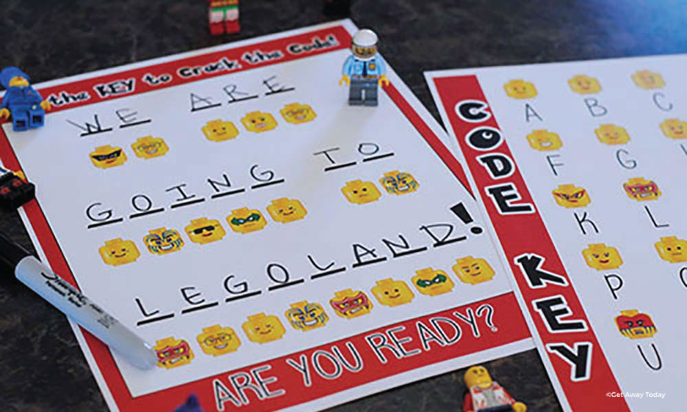 LEGOLAND vacation surprise coded message