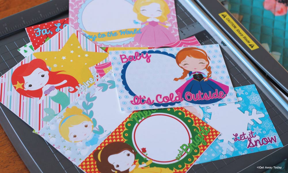 Autograph book pages with various princesses cut out