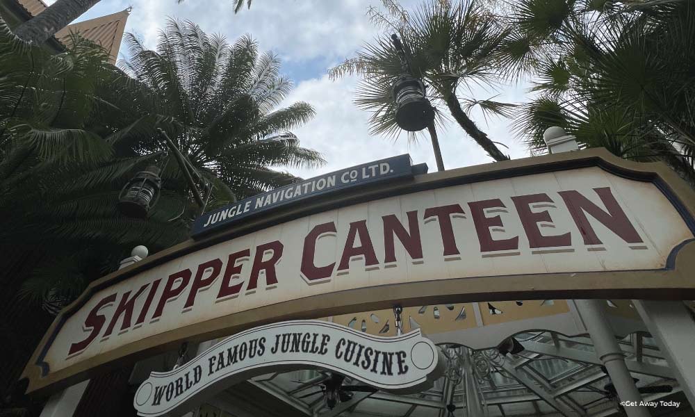 Sign of Skipper Canteen Restaurant at Disney World