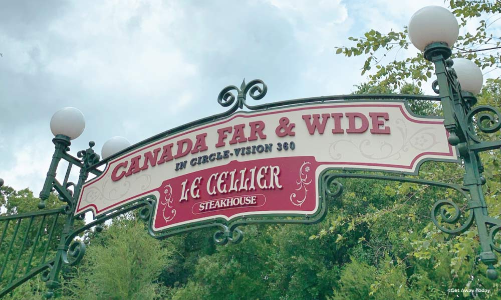 Wire entrance sign to Le Celier at Disney World