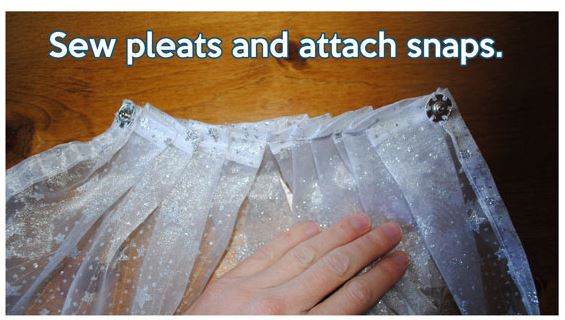 Sewing pleats on a snowflake cape