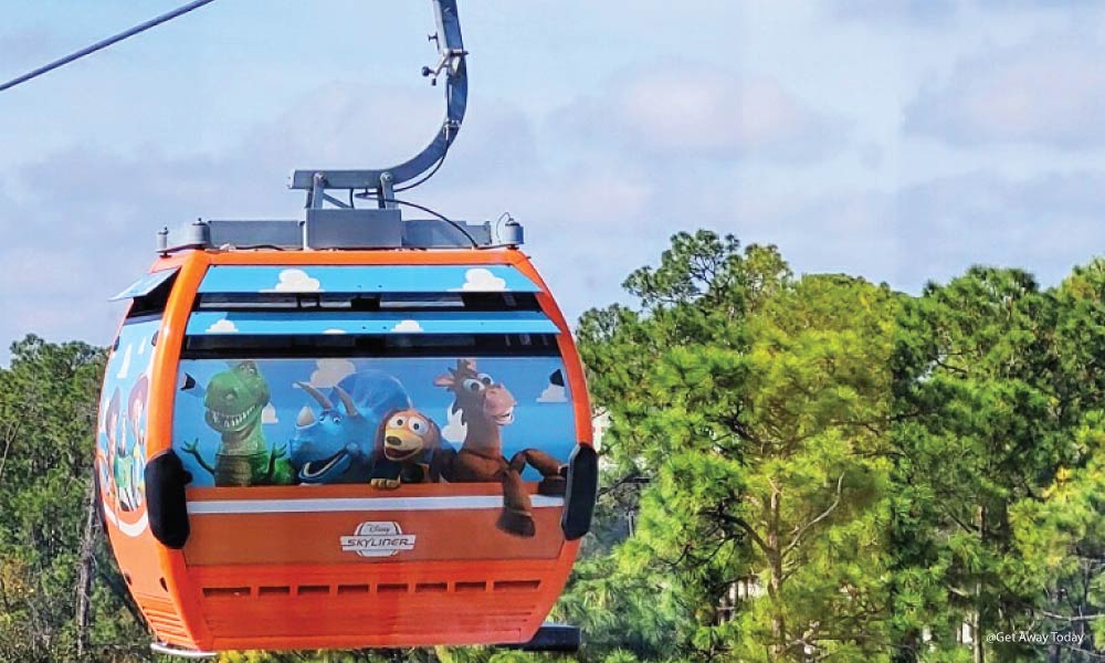 Orange Skliner Cart at Disney World with Rex, Slinky Dog, Bullseye, and Trixie