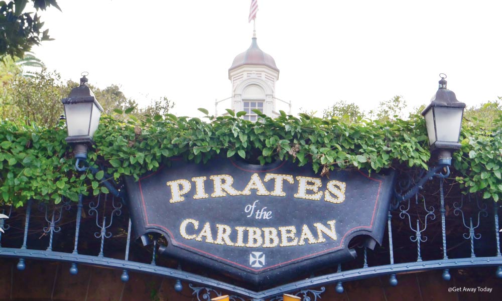 Sign above the entrance of Pirates of the Caribbean Ride at Disneyland 