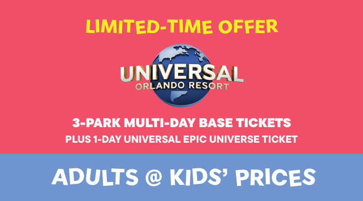 Universal Orlando 3-Park Multi-Day Base - <b><font color=red>PLUS 1-Day Universal Epic Universe Tickets</font></b>