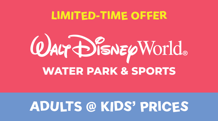 WALT DISNEY WORLD® Resort Water Park and Sports - <b><font color=red>Adults at Kids' Prices</font></b>