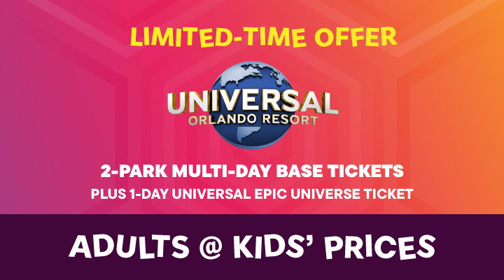 Universal Orlando 2-Park Multi-Day Base - <b><font color=red>PLUS 1-Day Universal Epic Universe Tickets</font></b>